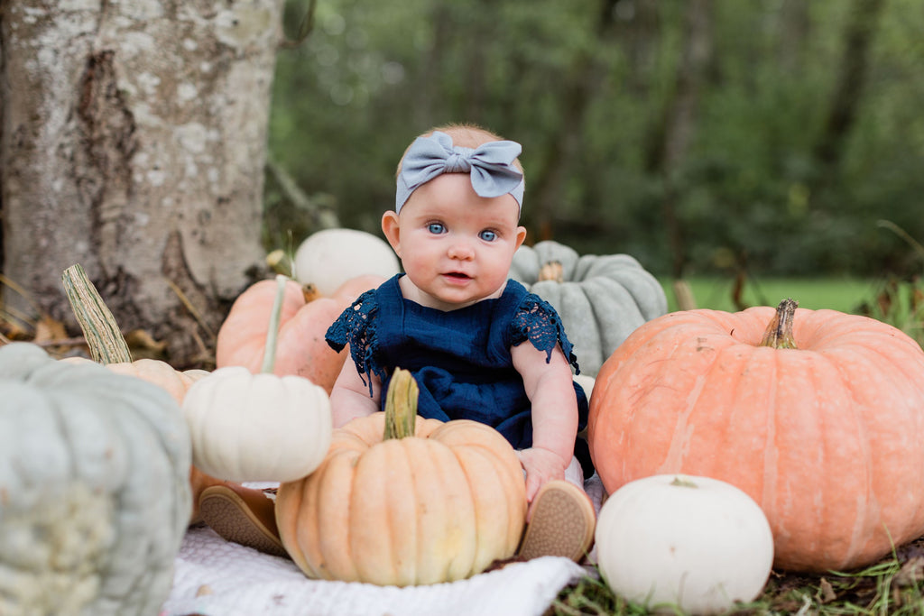 Baby photo shoot with Fairy Tale Pumpkins