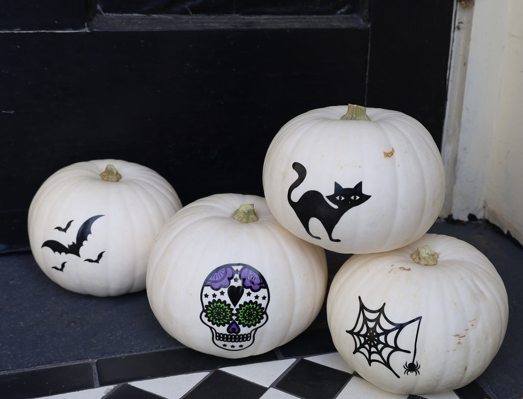 White Pumpkins- Dia De Los Muertos and Halloween Silhouettes