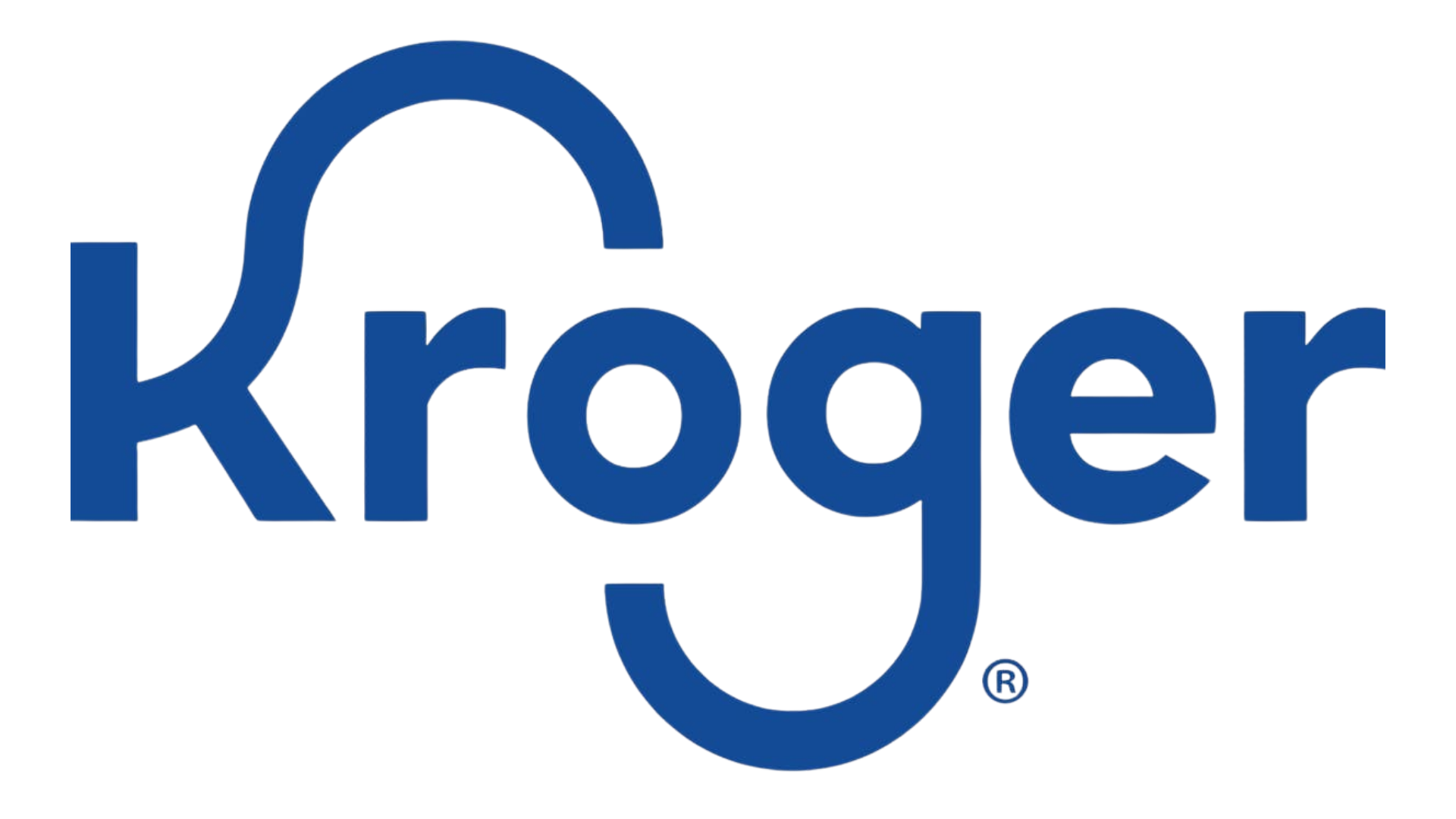 Kroger logo in blue on a white background