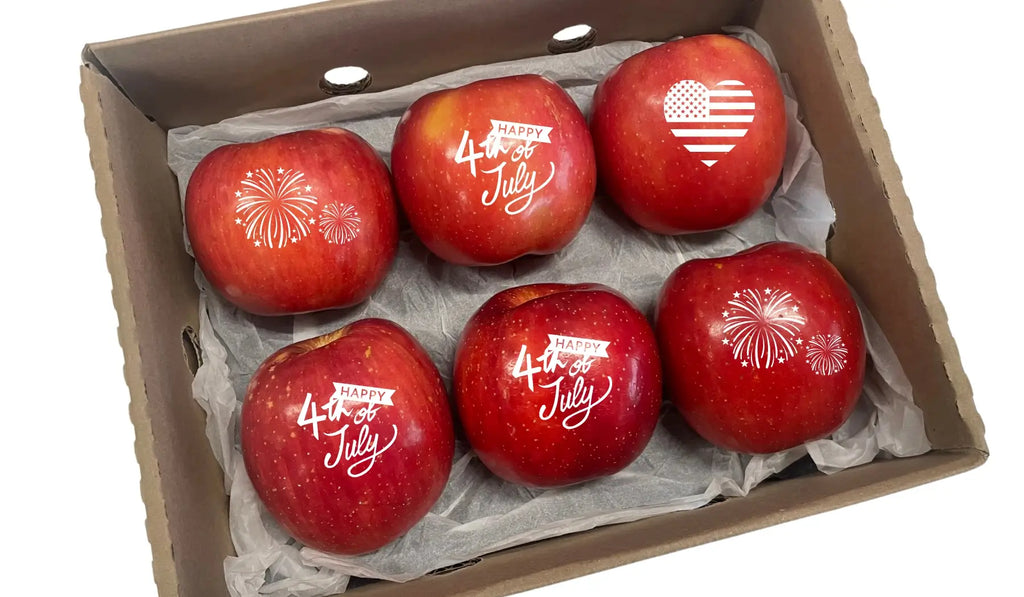 6CT 4th of July Fruit Deco Apples