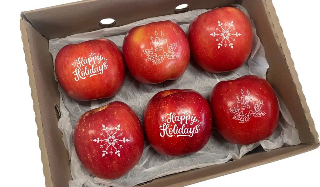 6CT Happy Holidays Fruit Deco Apples