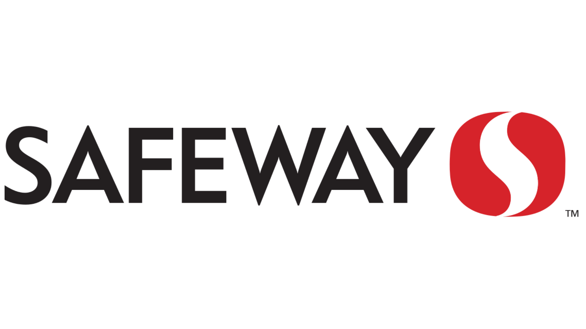 Safeway logo with black text and red and white emblem on a white background