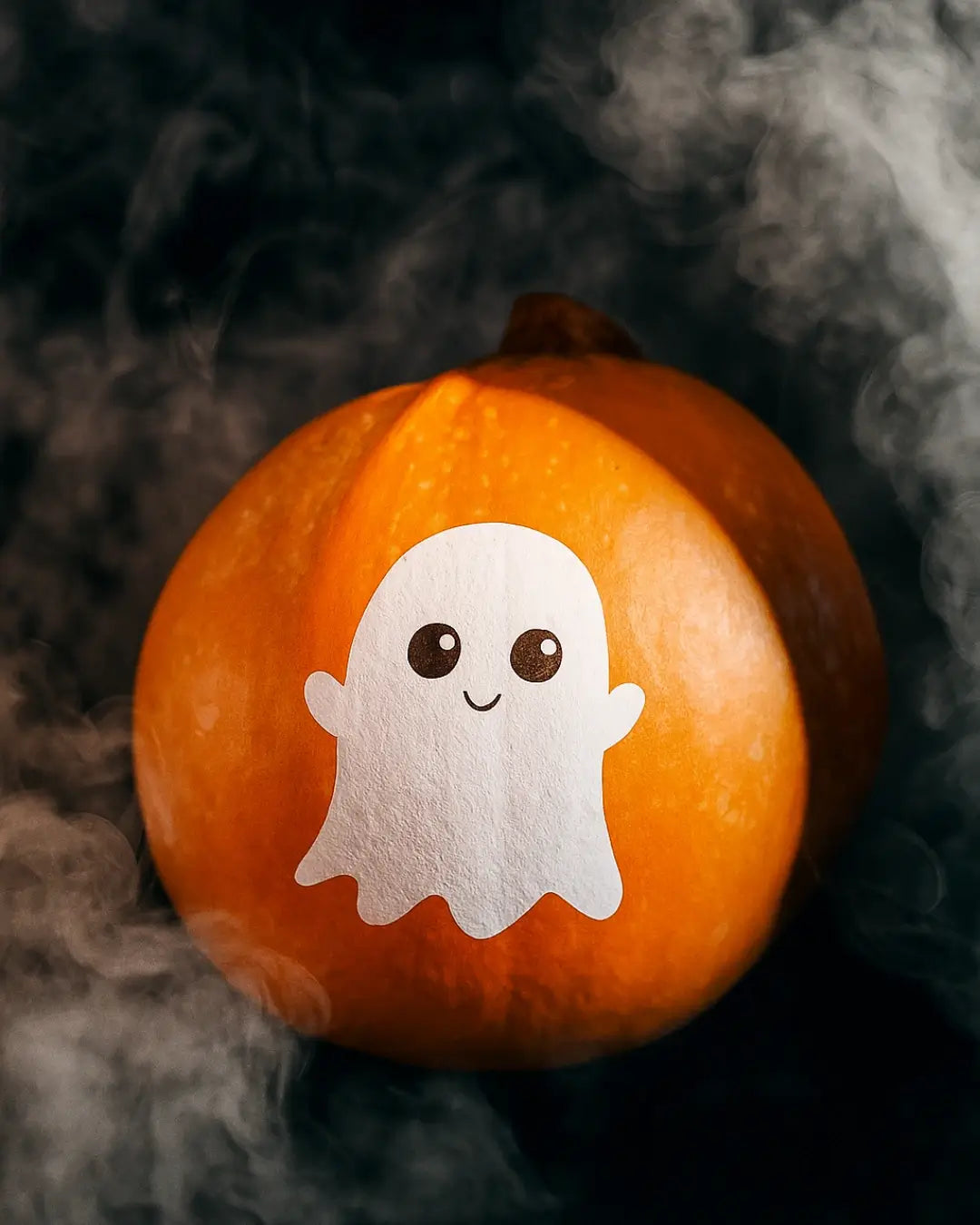 ghost painted pumpkin