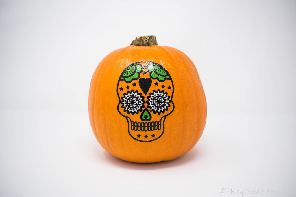 12 CT Painted Día de Muertos - Day of the Dead Painted Pumpkins